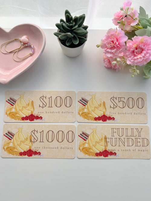 Beauty and the Beast Money Placeholders