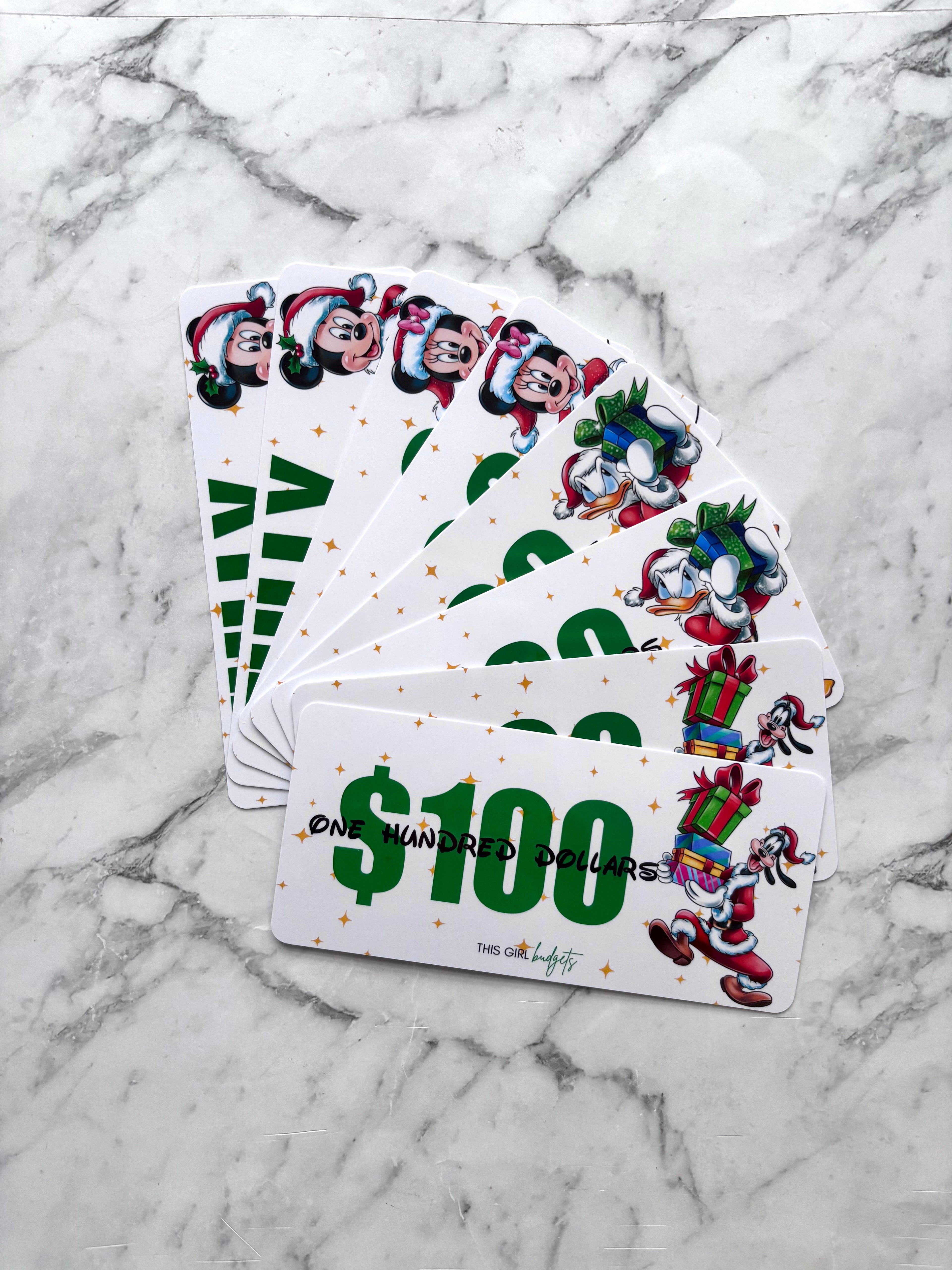 Mickey Christmas Money Placeholders