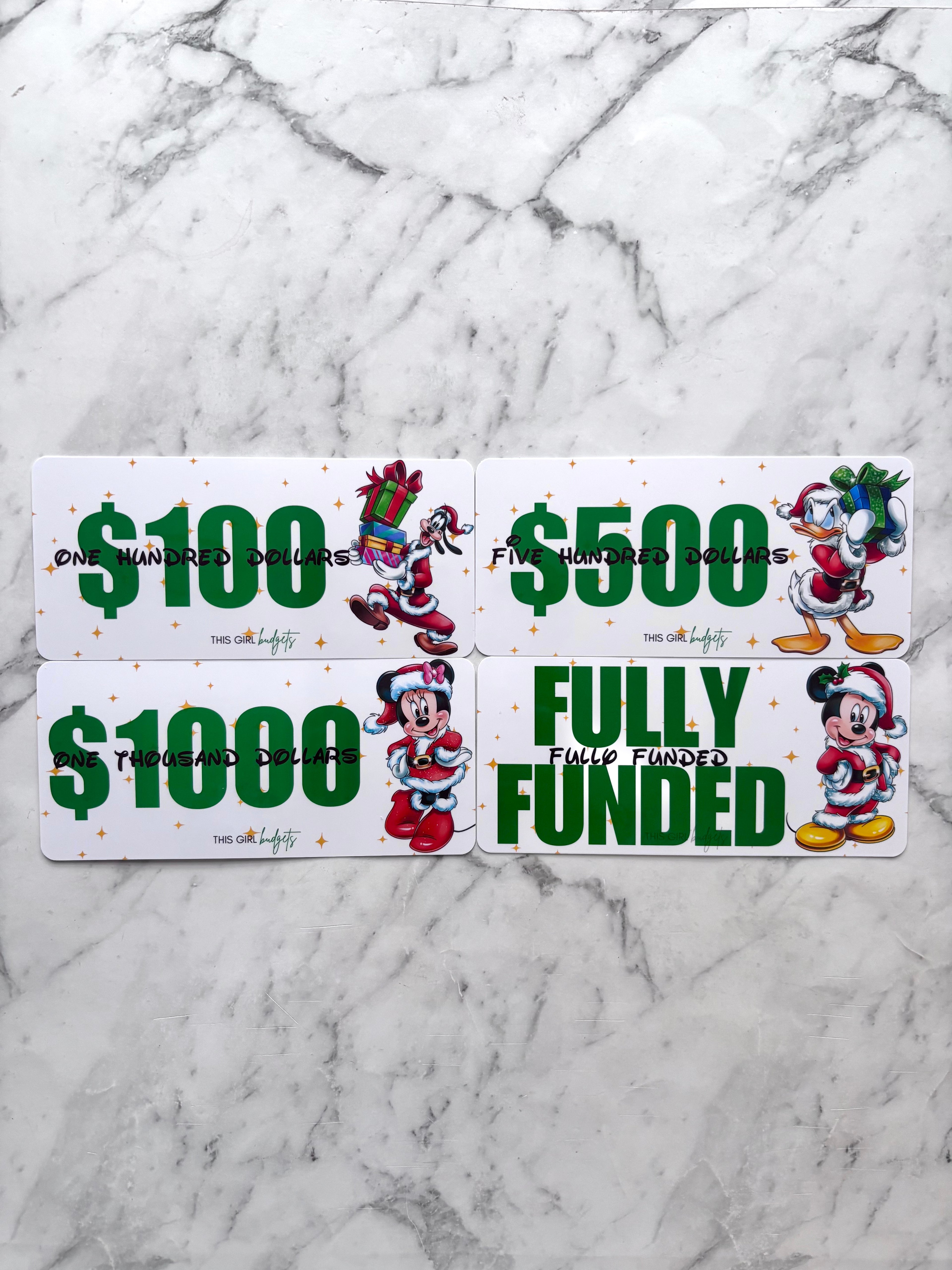 Mickey Christmas Money Placeholders