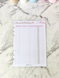 Annual Bills Tracker/Undated Monthly Calendar Reusable Sheet