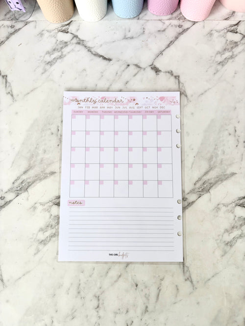 Annual Bills Tracker/Undated Monthly Calendar Reusable Sheet
