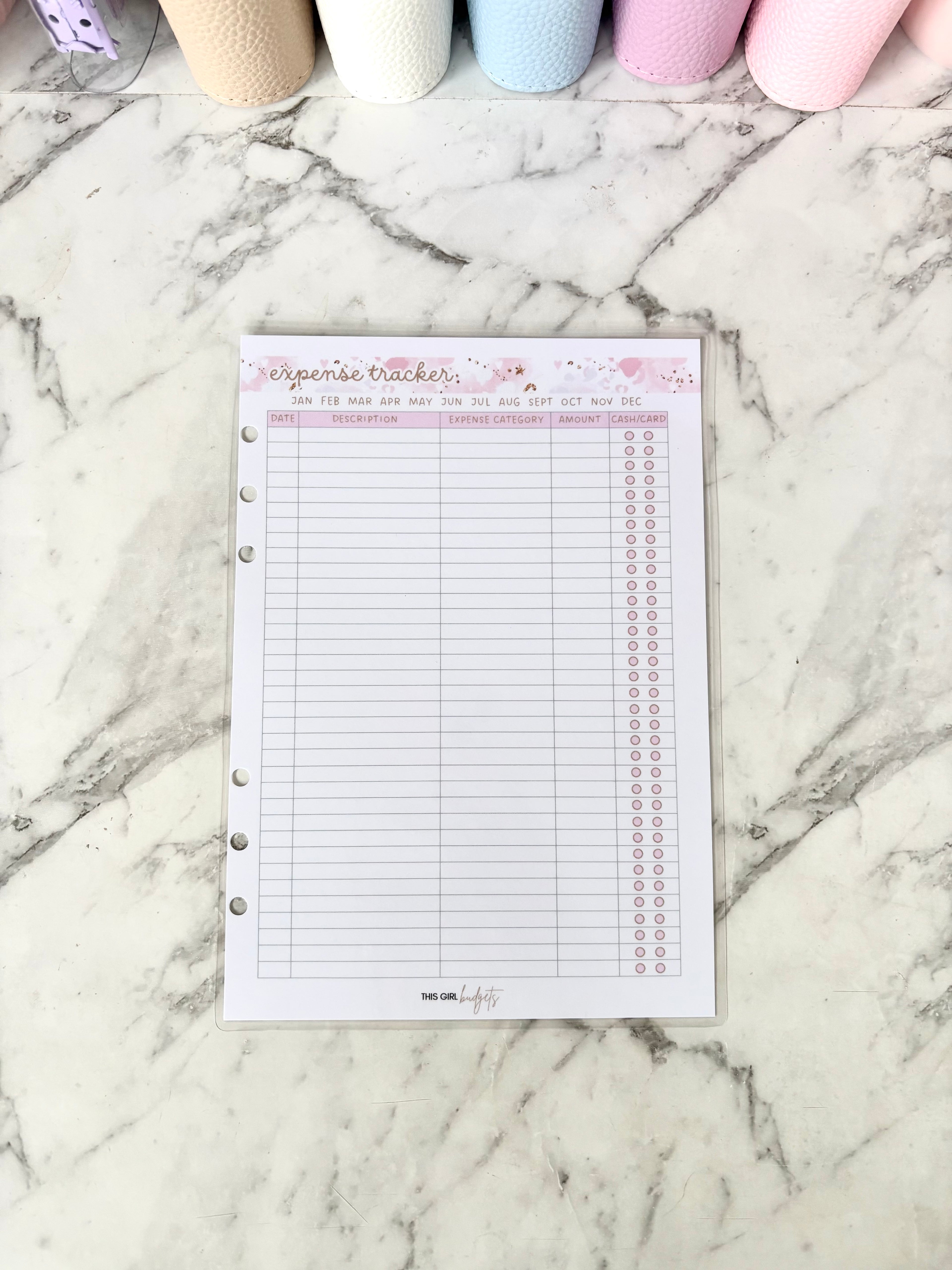 Expense Tracker Reusable Sheets