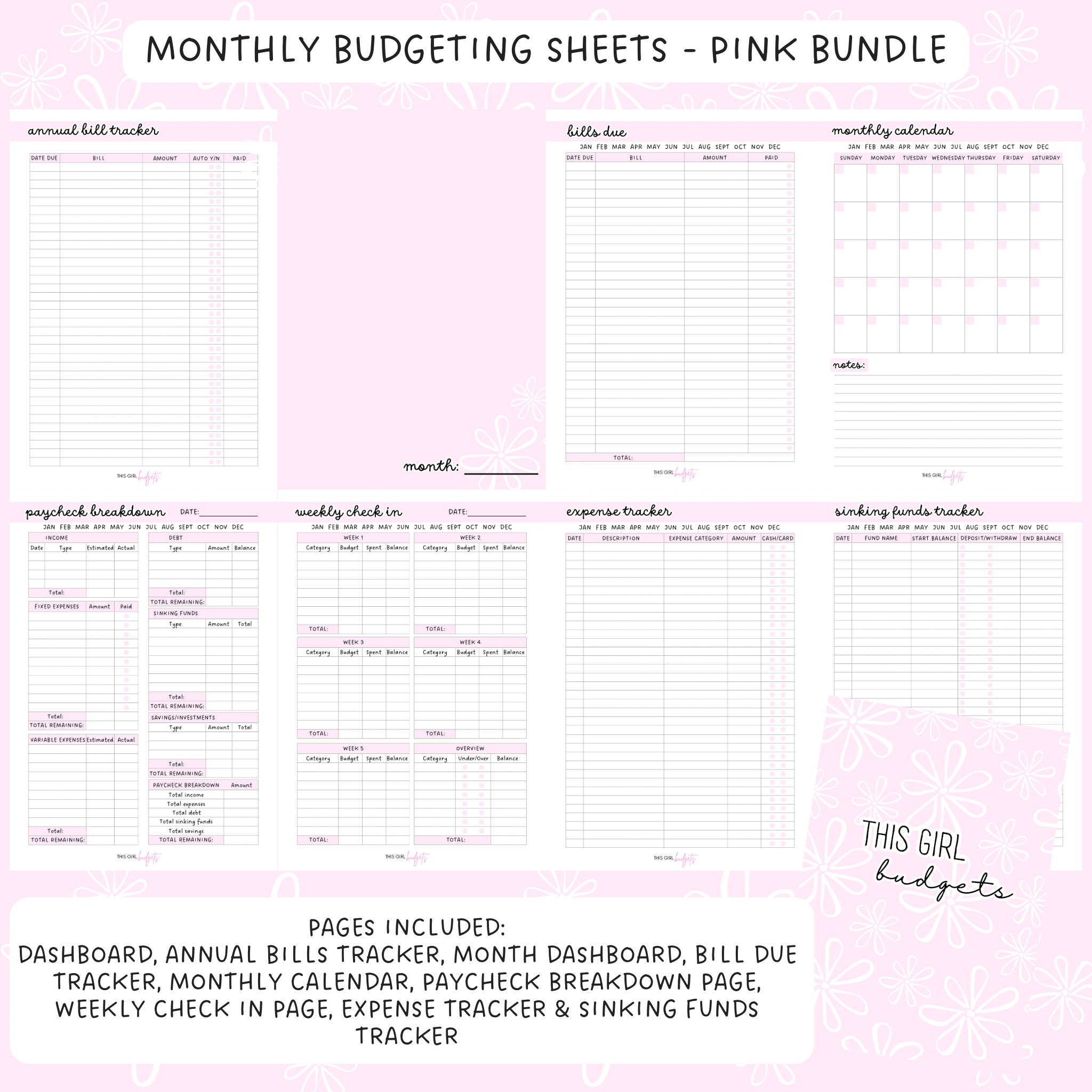 Printable PDF Monthly Budgeting Sheets - A5