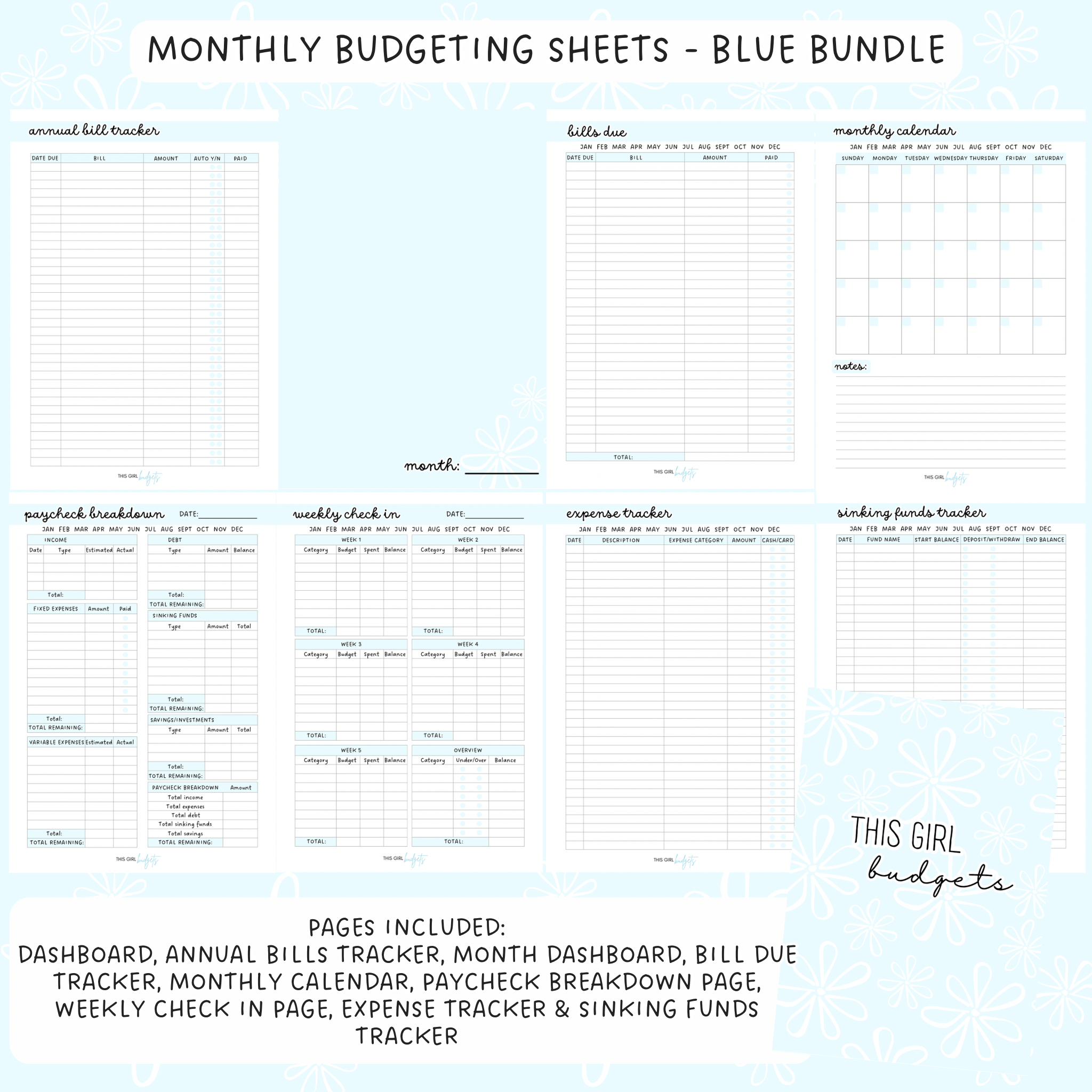 Printable PDF Monthly Budgeting Sheets - A5