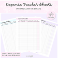 Printable PDF Expense Tracker Sheets - A5